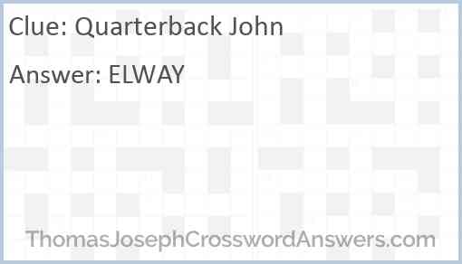 Quarterback John Answer