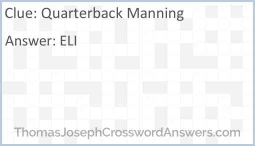 Quarterback Manning Answer