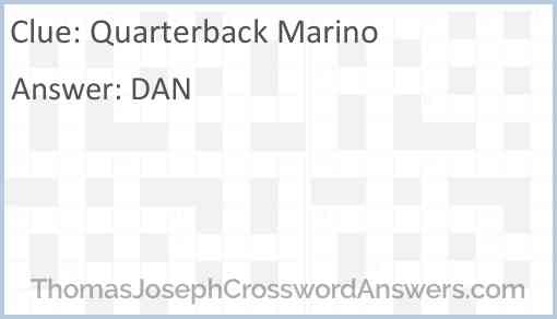 Quarterback Marino Answer