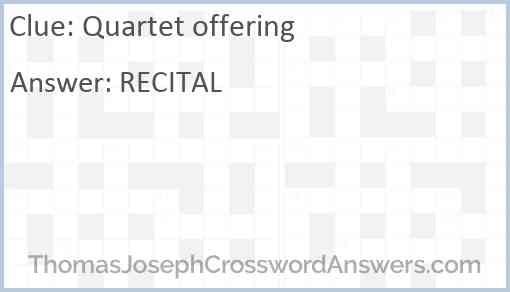 Quartet offering Answer