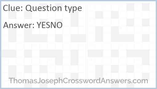 Question type Answer