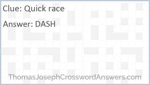 Quick race Answer