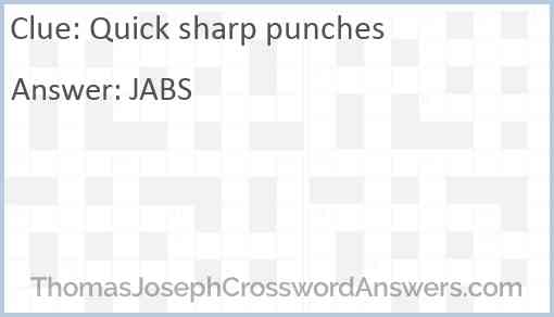 Quick sharp punches Answer