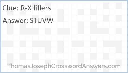 R-X fillers Answer