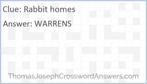 Rabbit homes Answer