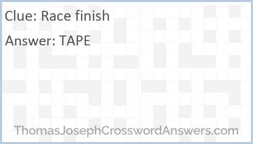 Race finish Answer