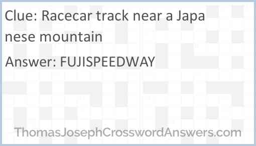 Racecar track near a Japanese mountain Answer