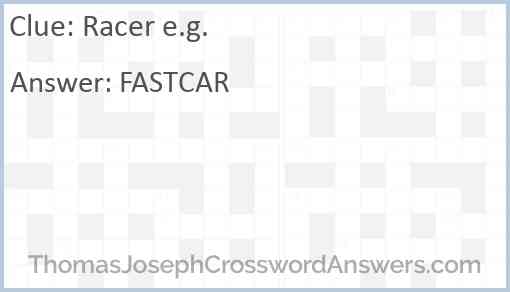 Racer e.g. Answer