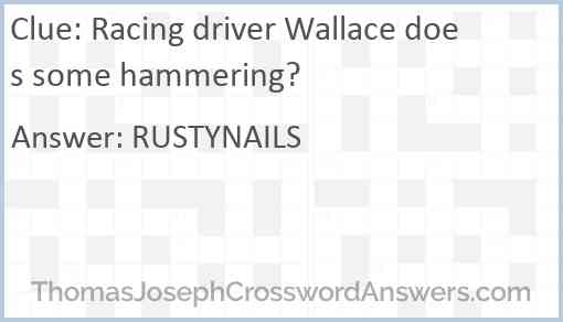 Racing driver Wallace does some hammering? Answer