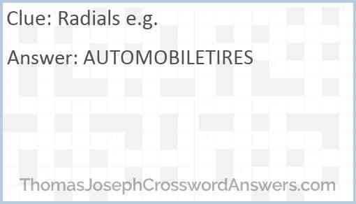 Radials e.g. Answer