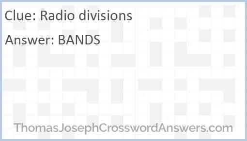 Radio divisions Answer