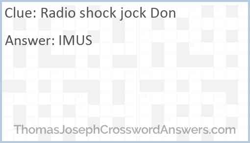 Radio shock jock Don Answer