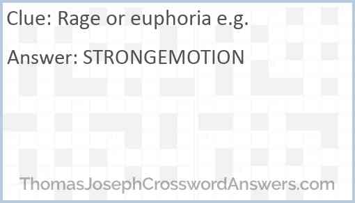 Rage or euphoria e.g. Answer