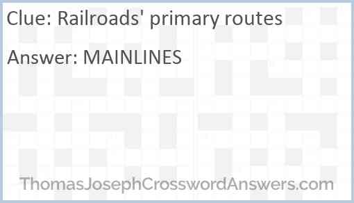 Railroads' primary routes Answer