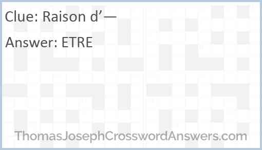 Raison d’— Answer