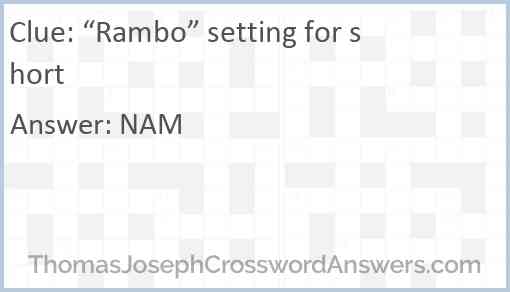 “Rambo” setting for short Answer