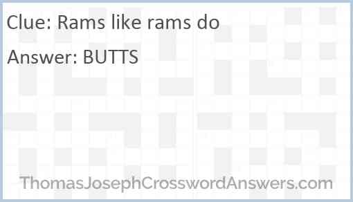 Rams like rams do Answer