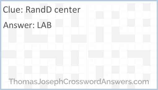 RandD center Answer
