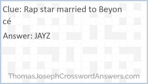 Rap star married to Beyoncé Answer