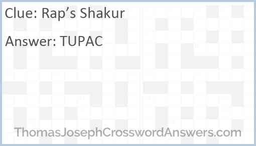 Rap’s Shakur Answer