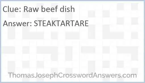 Raw beef dish Answer