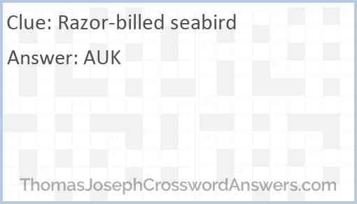 Razor-billed seabird Answer