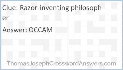 Razor-inventing philosopher Answer