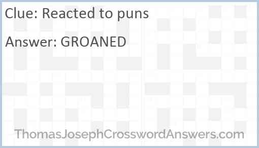 Reacted to puns Answer