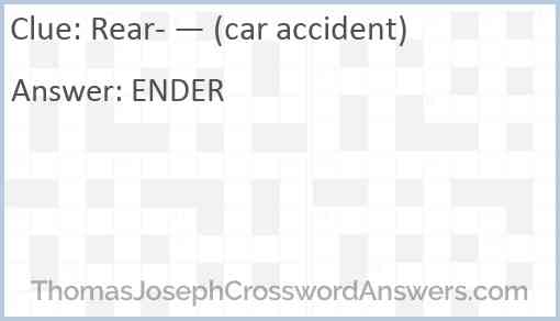Rear- — (car accident) Answer
