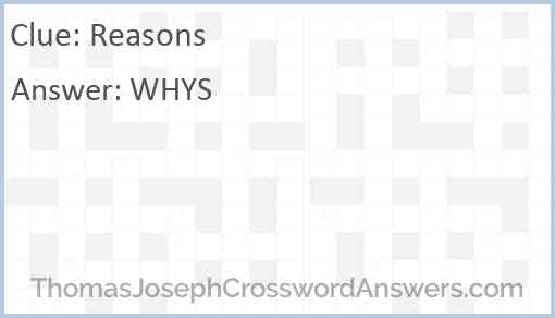 Reasons Answer