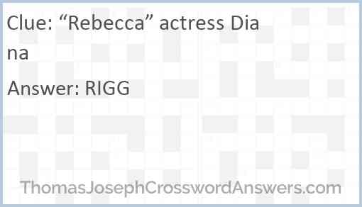 “Rebecca” actress Diana Answer