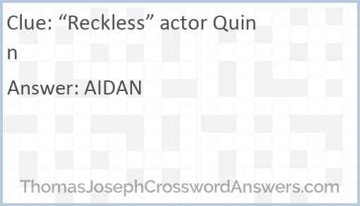 “Reckless” actor Quinn Answer