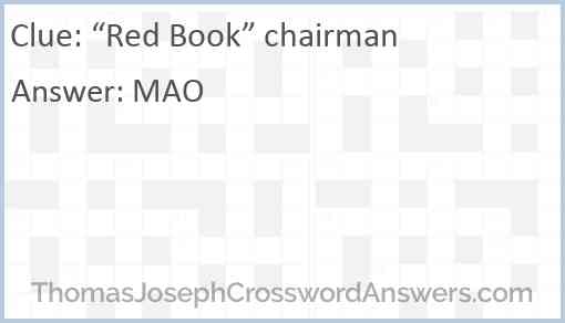 “Red Book” chairman Answer