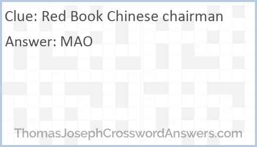 Red Book Chinese chairman Answer