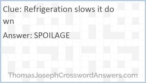 Refrigeration slows it down Answer
