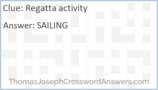 Regatta activity Answer