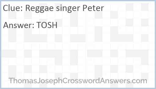 Reggae singer Peter Answer