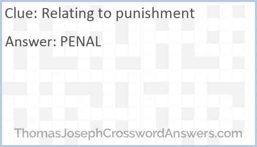 Relating to punishment Answer