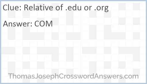 Relative of .edu or .org Answer