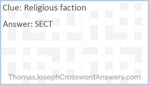 Religious faction Answer