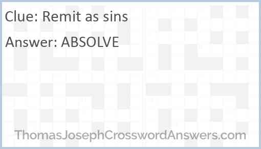 Remit as sins Answer