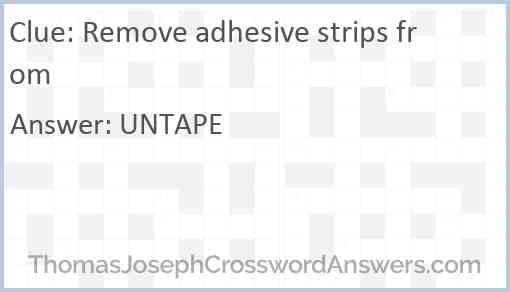 Remove adhesive strips from Answer
