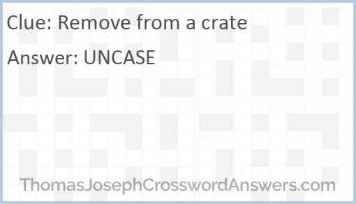 Remove from a crate Answer
