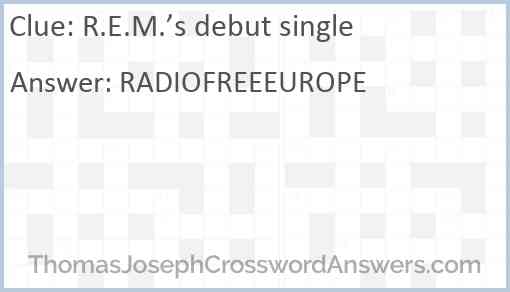 R.E.M.’s debut single Answer