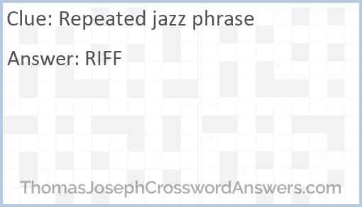 Repeated jazz phrase Answer