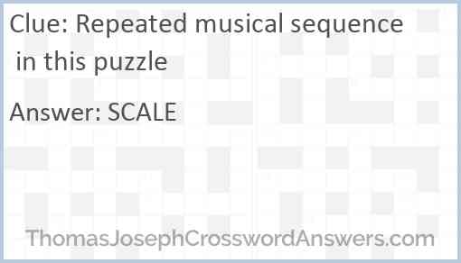Repeated musical sequence in this puzzle Answer