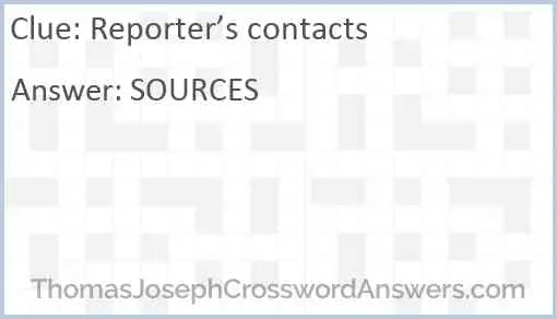 Reporter’s contacts Answer