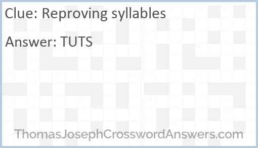 Reproving syllables Answer