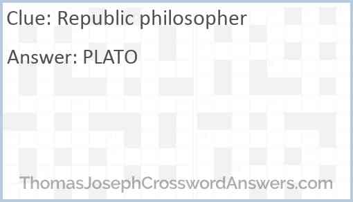 Republic philosopher Answer