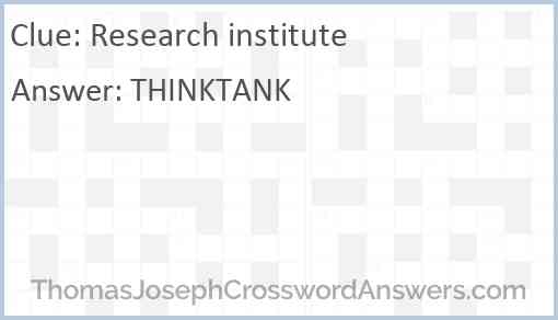 Research institute Answer